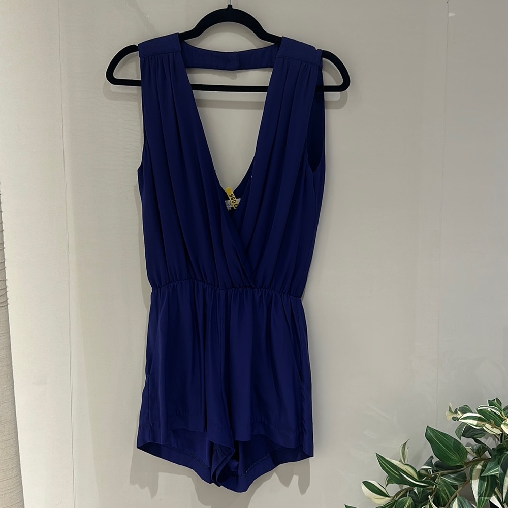 Blue Parker silk romper